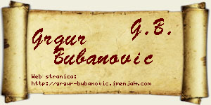 Grgur Bubanović vizit kartica